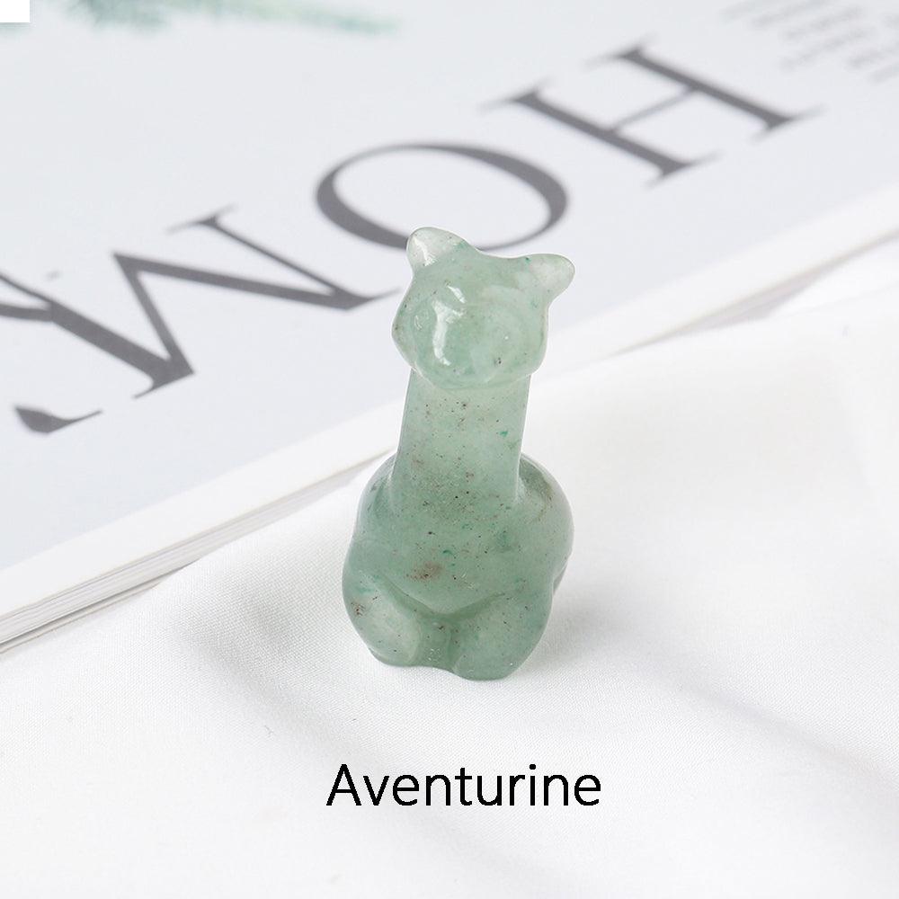 4cm Carved Craft Alpaca Crystal Sculpture Gemstone Alpaca