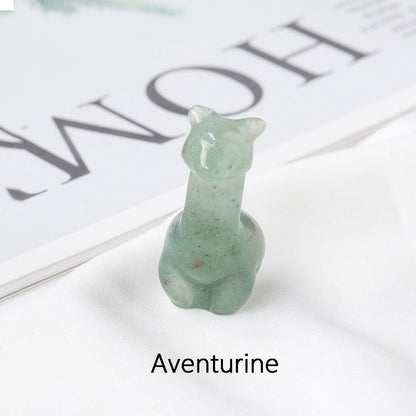 4cm Carved Craft Alpaca Crystal Sculpture Gemstone Alpaca