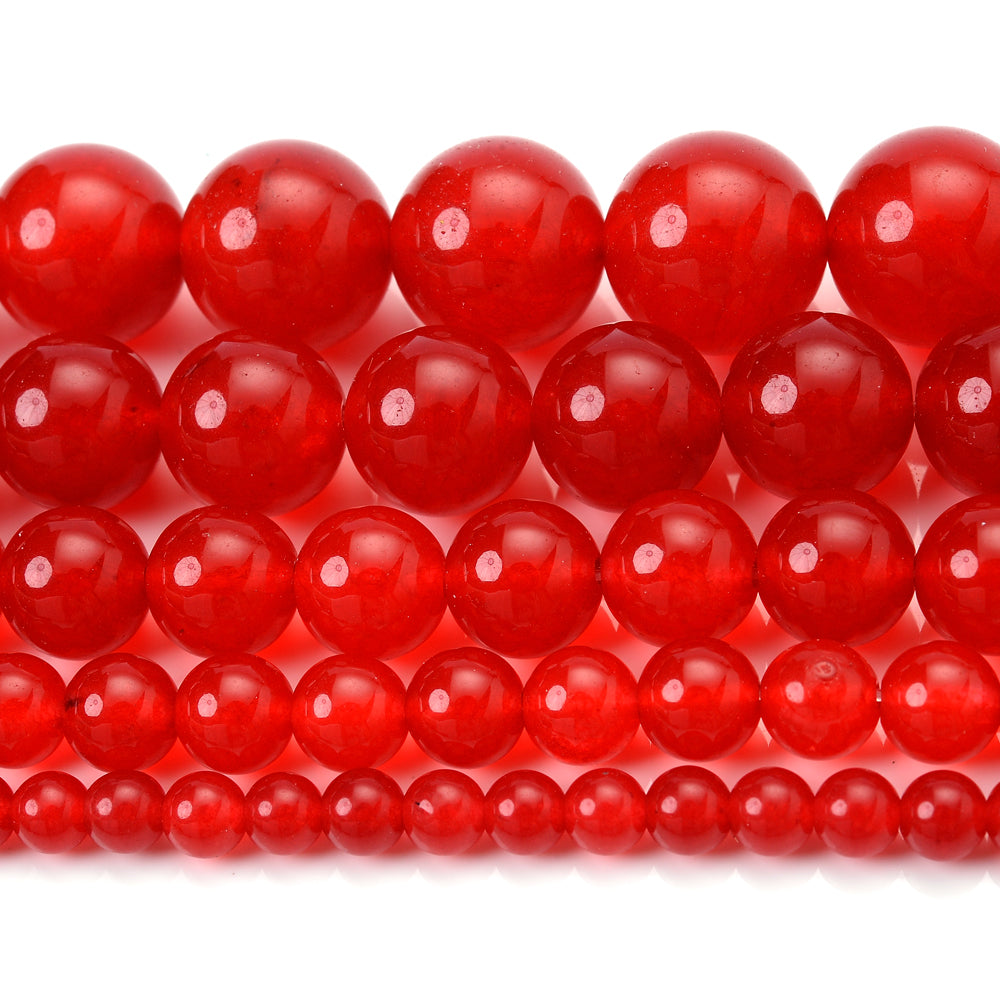 Red Color Chalcedony Jades  Bead for Jewelry Making