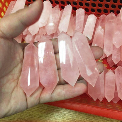 Natural Rose QuartzTower Crystal Double Point