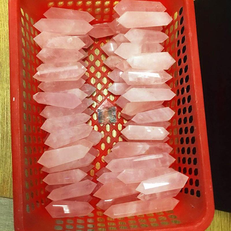 Natural Rose QuartzTower Crystal Double Point