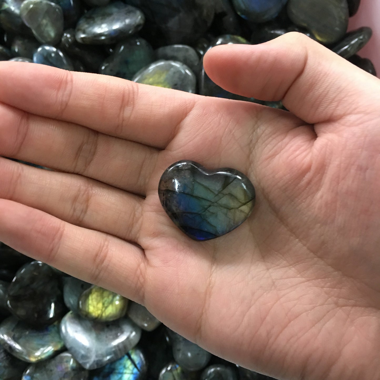 Natural Labradorite Heart
