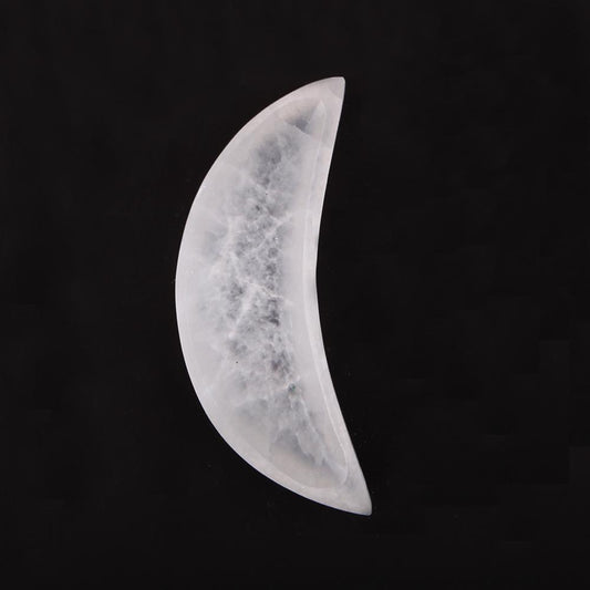 Small Selenite Crystal Moon Plate