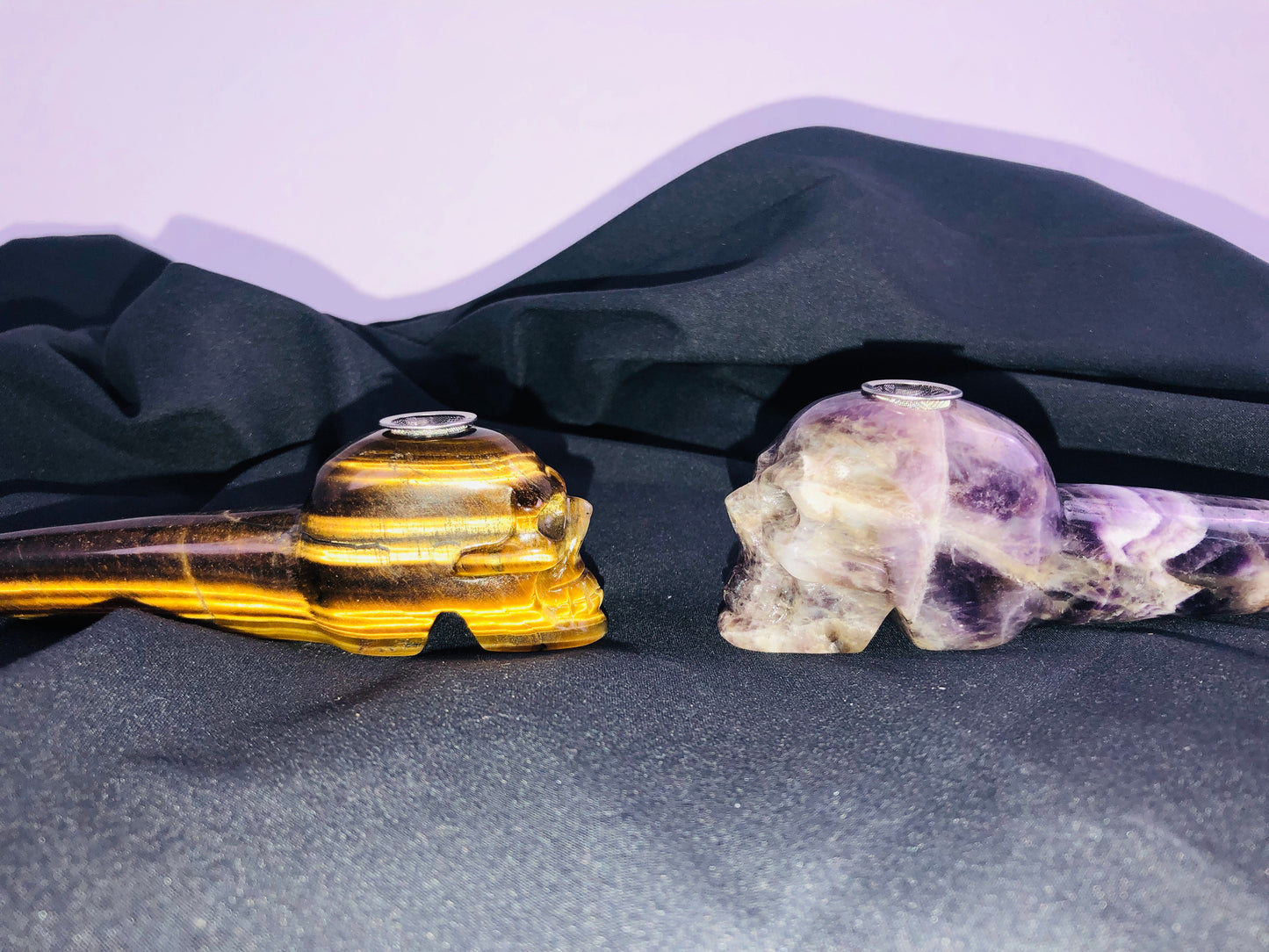 Carved Crystal Smoke Tobacco Pipes,Natural Healing Stone Skull Carving Crafts