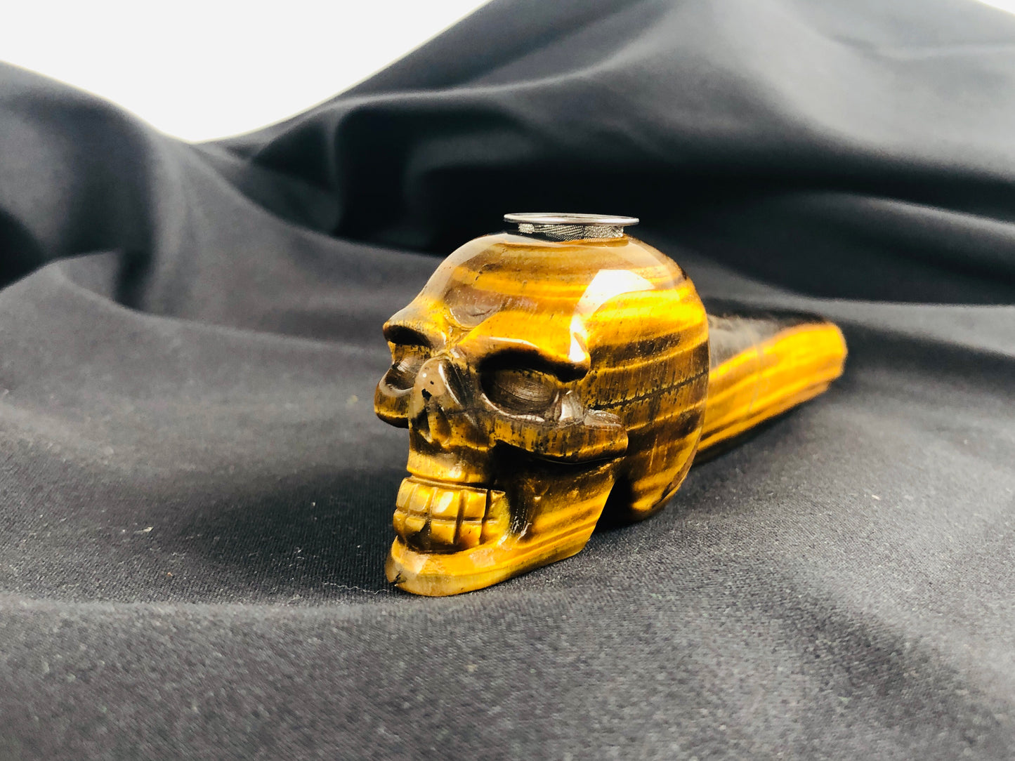 Carved Crystal Smoke Tobacco Pipes,Natural Healing Stone Skull Carving Crafts