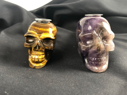 Carved Crystal Smoke Tobacco Pipes,Natural Healing Stone Skull Carving Crafts