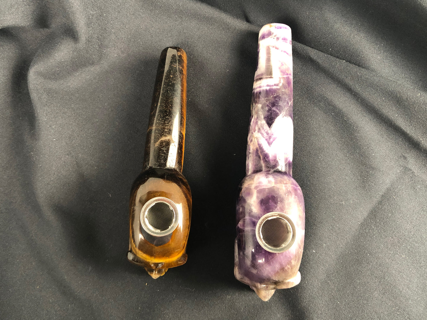 Carved Crystal Smoke Tobacco Pipes,Natural Healing Stone Skull Carving Crafts