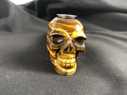 Carved Crystal Smoke Tobacco Pipes,Natural Healing Stone Skull Carving Crafts