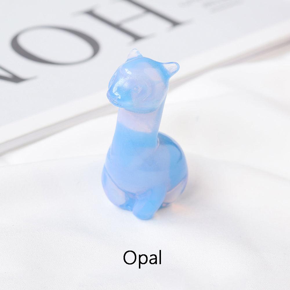 4cm Carved Craft Alpaca Crystal Sculpture Gemstone Alpaca