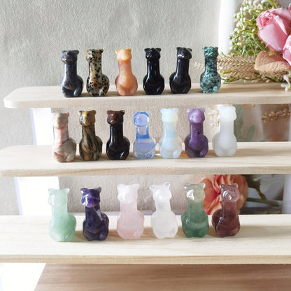 4cm Carved Craft Alpaca Crystal Sculpture Gemstone Alpaca