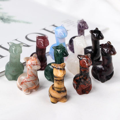 4cm Carved Craft Alpaca Crystal Sculpture Gemstone Alpaca