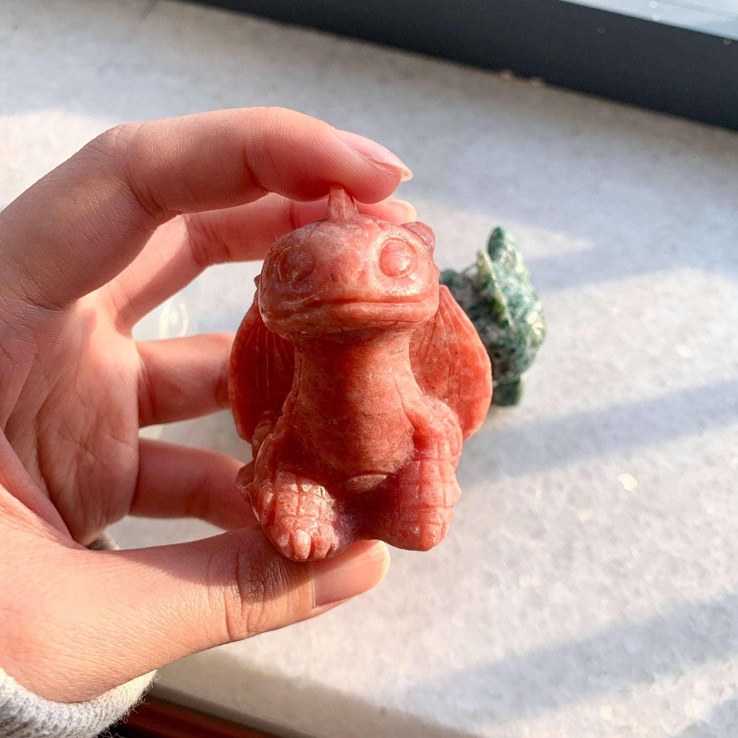 Natural Toothless baby hand carved/crystal/toothless baby/red turquoise/red sunstone/green turquoise/opal/gift