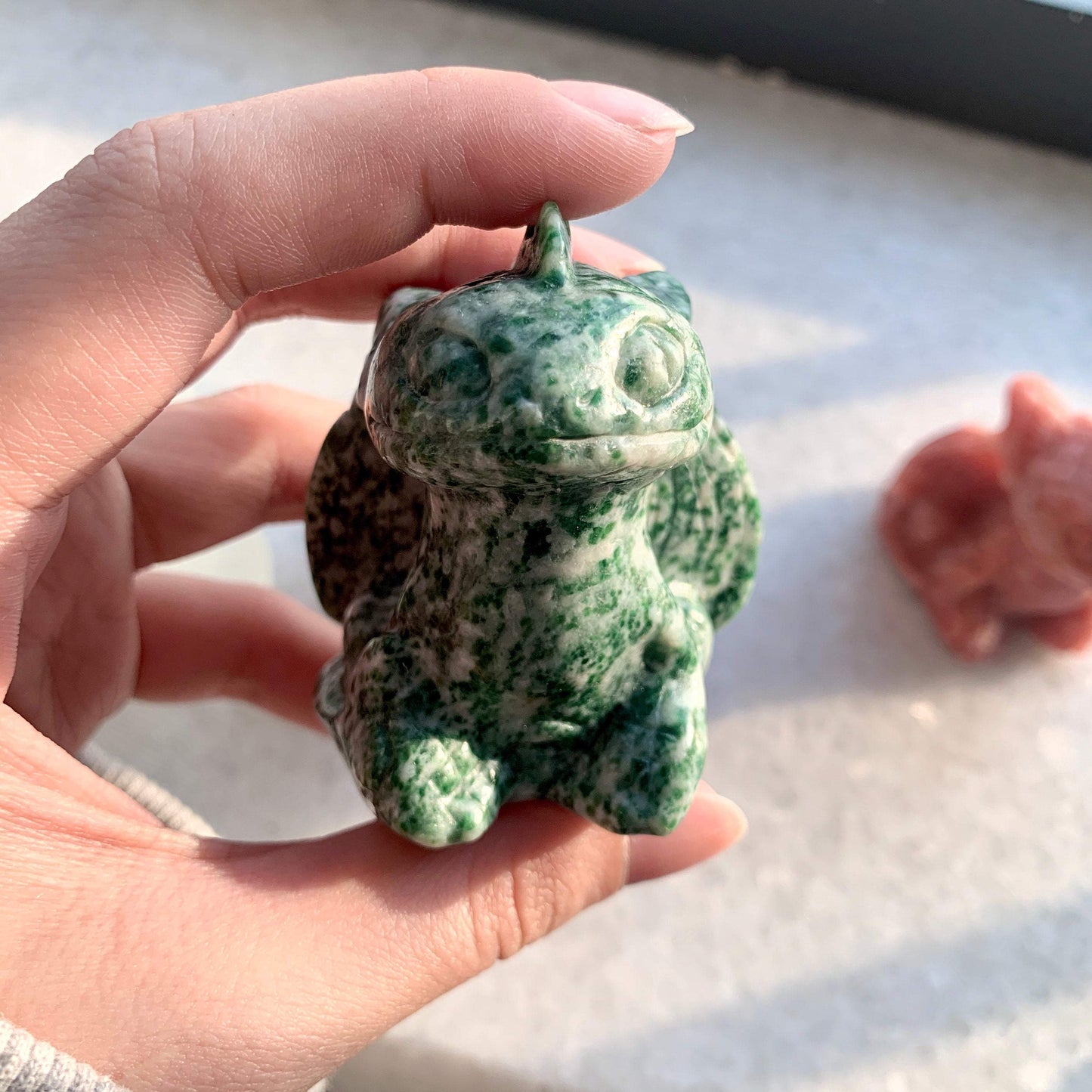 Natural Toothless baby hand carved/crystal/toothless baby/red turquoise/red sunstone/green turquoise/opal/gift