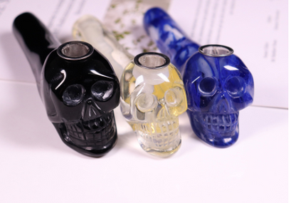 Carved Crystal Smoke Tobacco Pipes,Natural Healing Stone Skull Carving Crafts