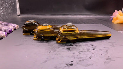 Carved Crystal Smoke Tobacco Pipes,Natural Healing Stone Skull Carving Crafts