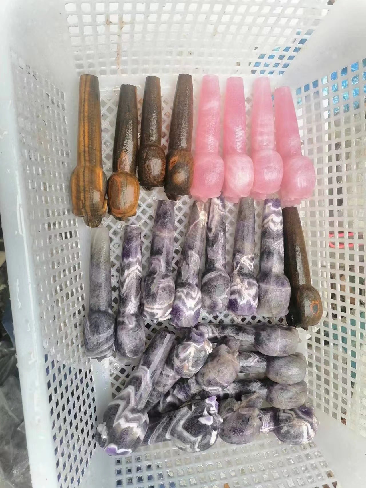 Carved Crystal Smoke Tobacco Pipes,Natural Healing Stone Skull Carving Crafts